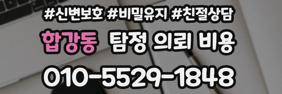 합강동 탐정 의뢰 비용