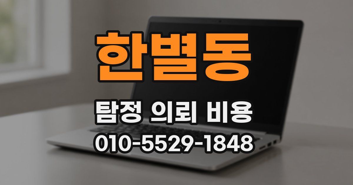 한별동 탐정 의뢰 비용