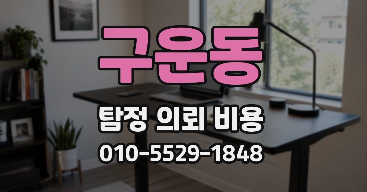 구운동 탐정 의뢰 비용