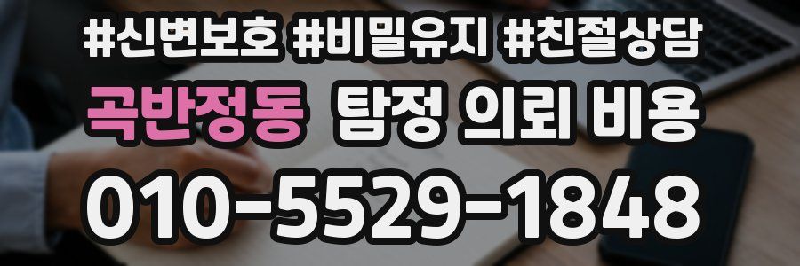 곡반정동 탐정 의뢰 비용