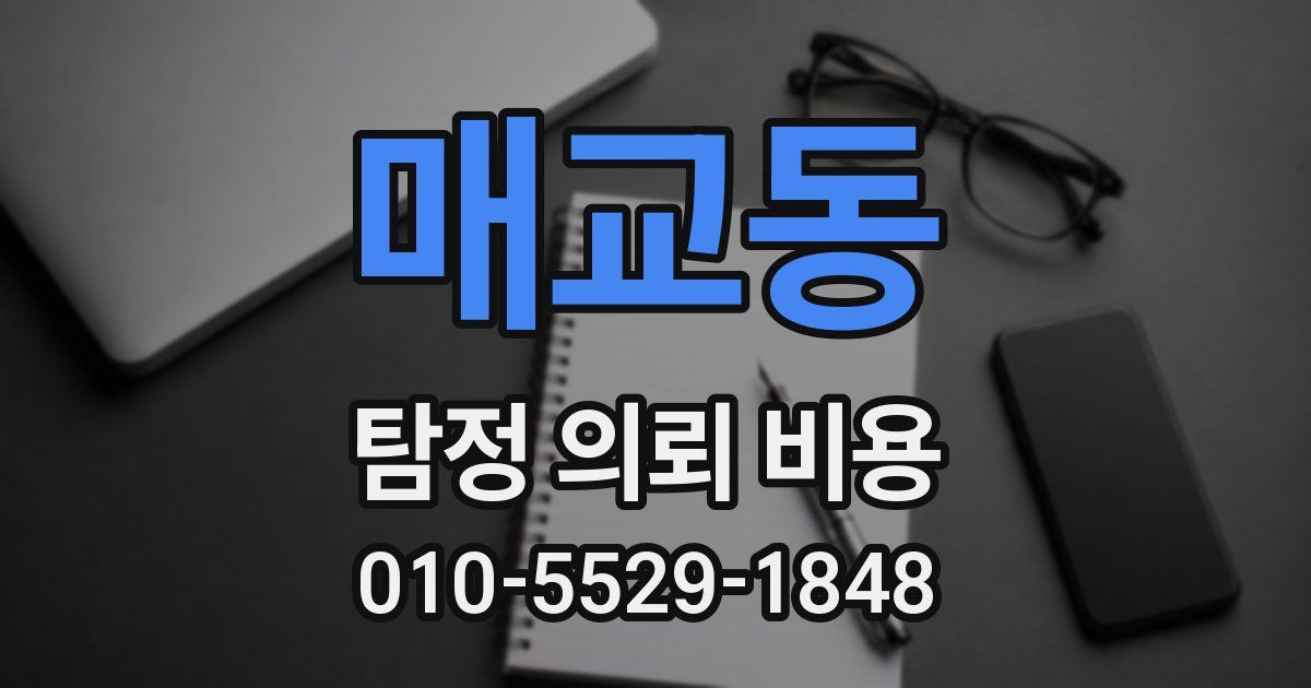 매교동 탐정 의뢰 비용