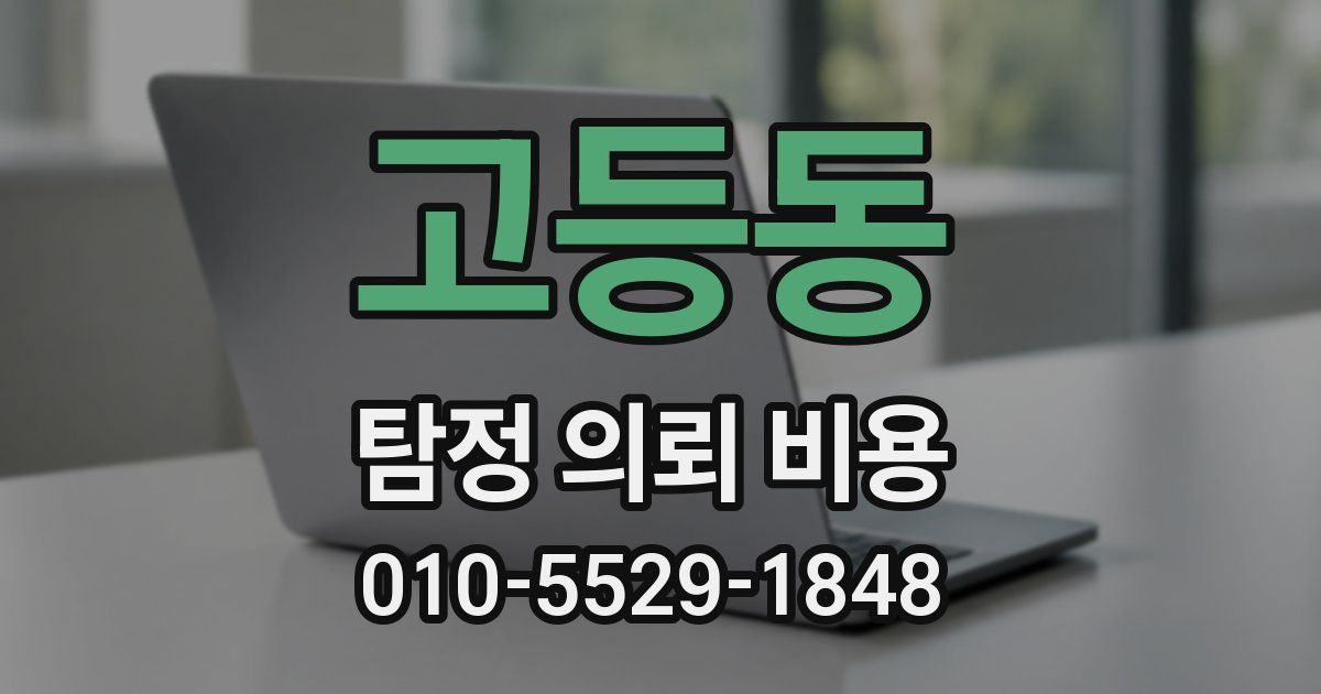 고등동 탐정 의뢰 비용