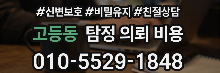 고등동 탐정 의뢰 비용
