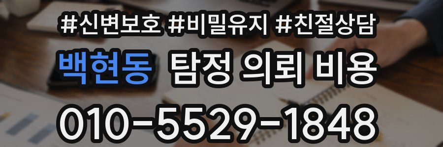 백현동 탐정 의뢰 비용