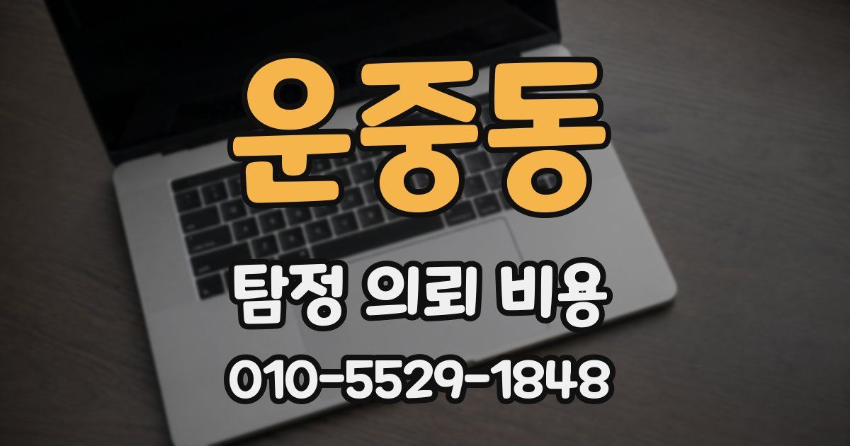 운중동 탐정 의뢰 비용