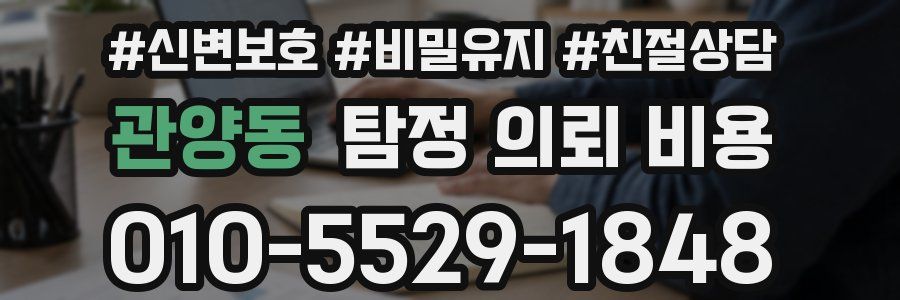 관양동 탐정 의뢰 비용