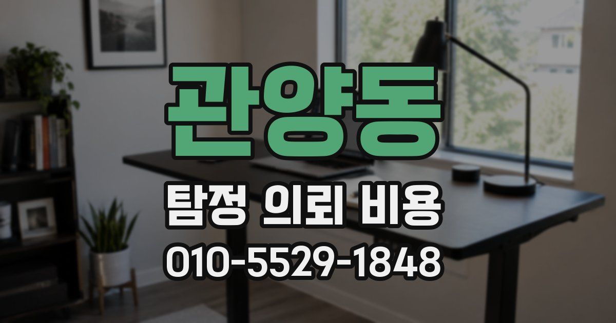 관양동 탐정 의뢰 비용