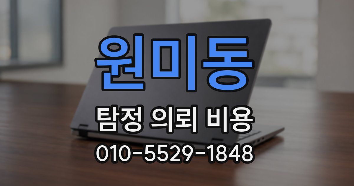 원미동 탐정 의뢰 비용
