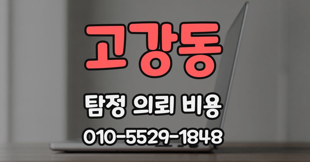 고강동 탐정 의뢰 비용