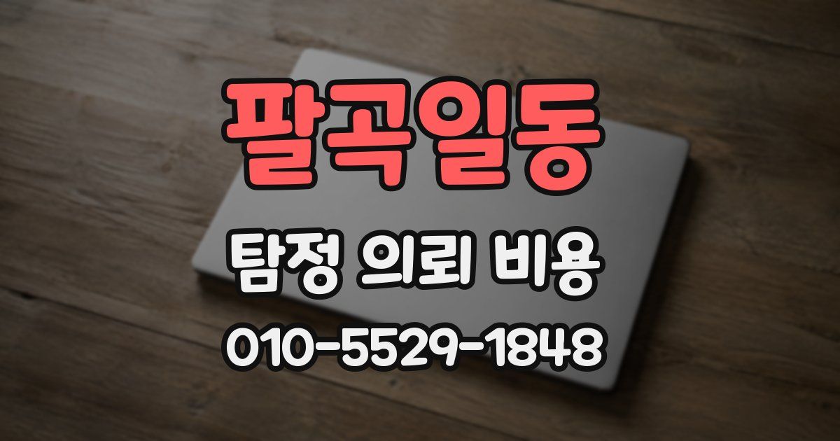 팔곡일동 탐정 의뢰 비용