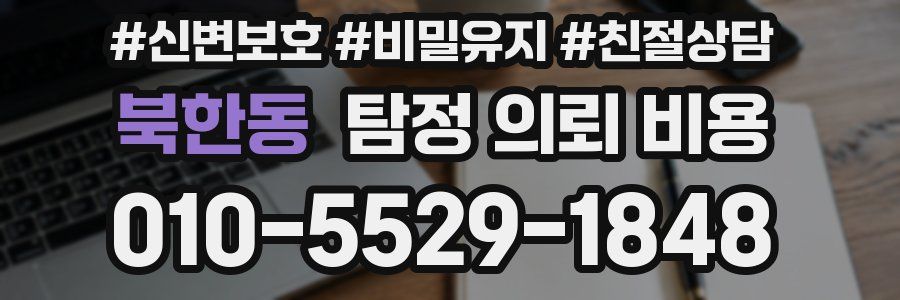 북한동 탐정 의뢰 비용