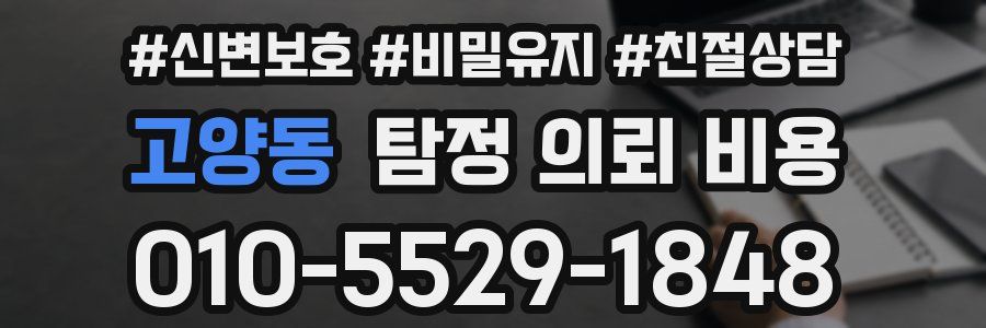 고양동 탐정 의뢰 비용