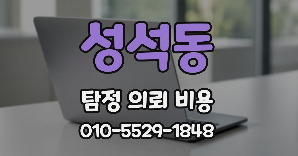 성석동 탐정 의뢰 비용