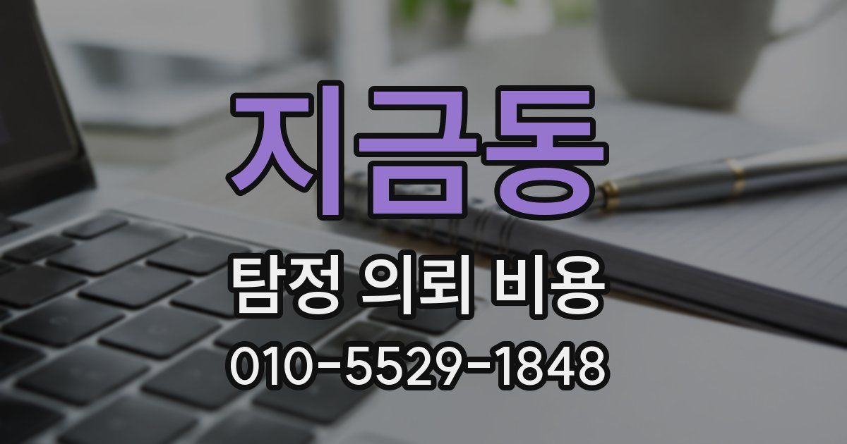 지금동 탐정 의뢰 비용
