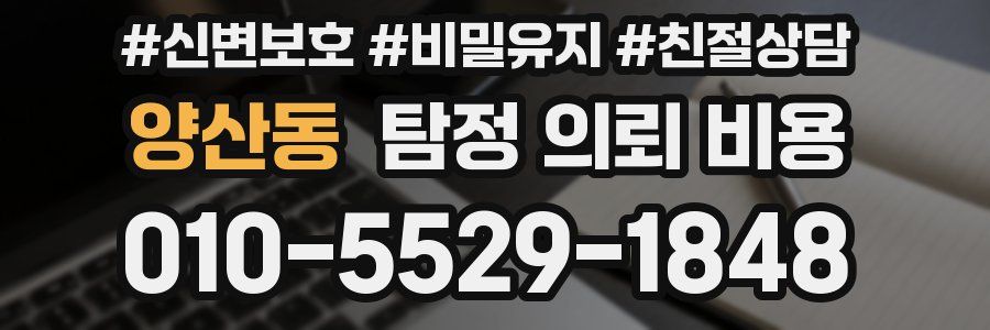 양산동 탐정 의뢰 비용