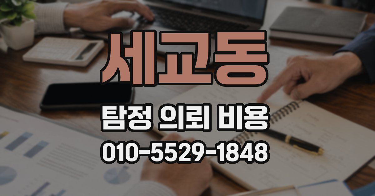 세교동 탐정 의뢰 비용