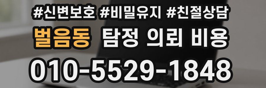 벌음동 탐정 의뢰 비용