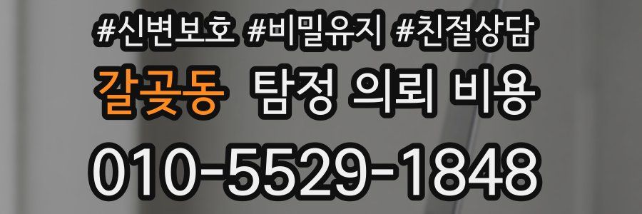 갈곶동 탐정 의뢰 비용