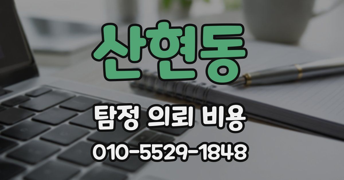 산현동 탐정 의뢰 비용