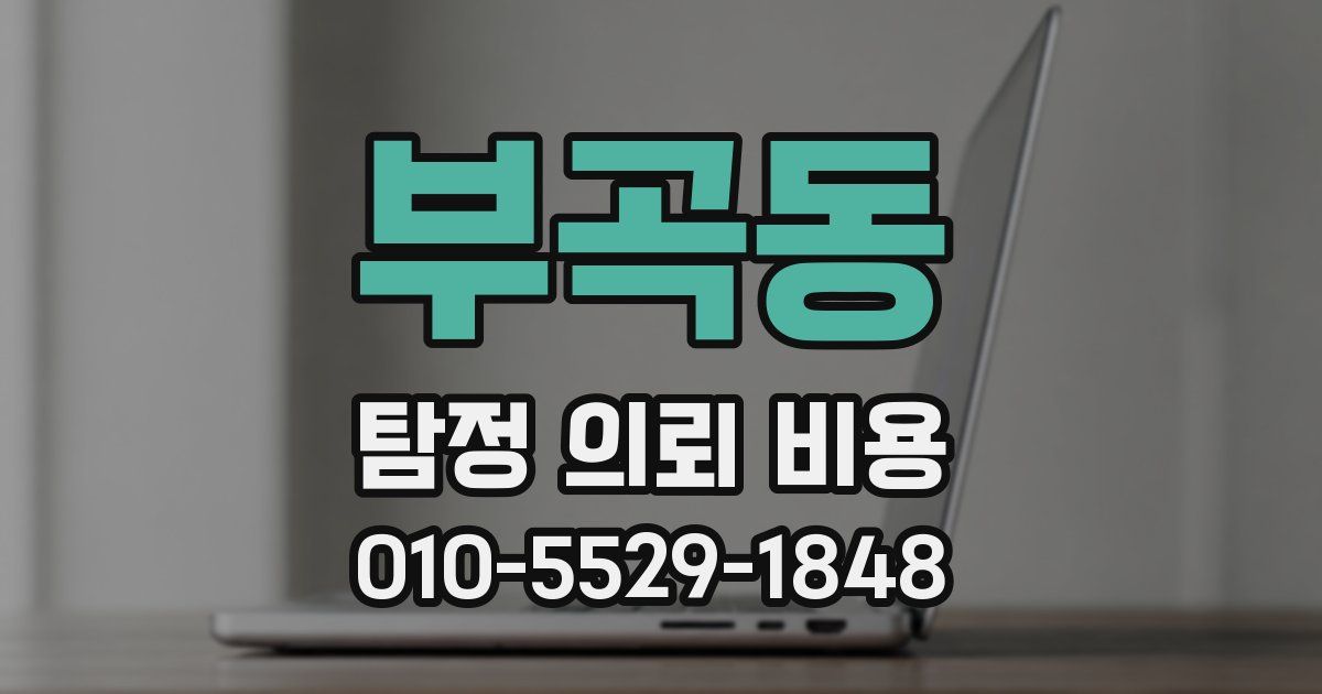 부곡동 탐정 의뢰 비용