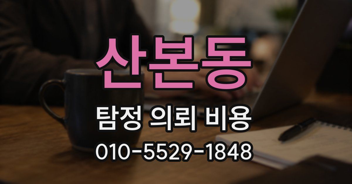 산본동 탐정 의뢰 비용