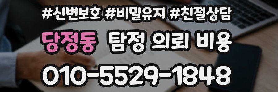 당정동 탐정 의뢰 비용