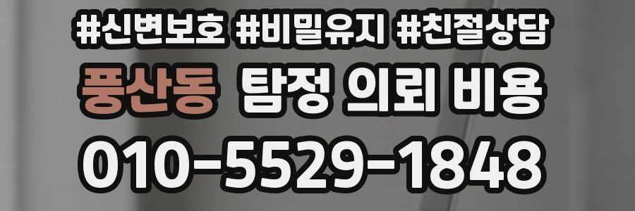 풍산동 탐정 의뢰 비용
