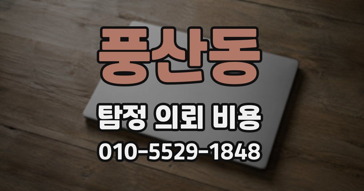 풍산동 탐정 의뢰 비용