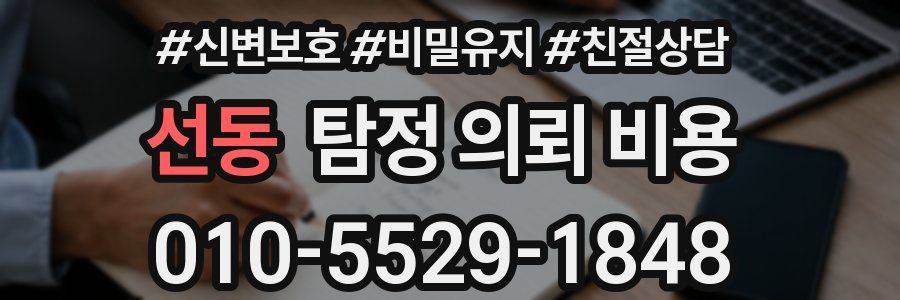 선동 탐정 의뢰 비용