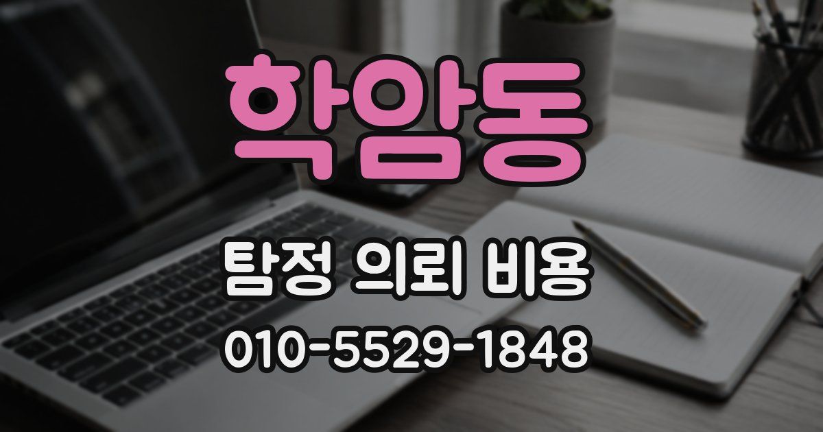 학암동 탐정 의뢰 비용