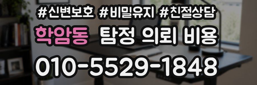 학암동 탐정 의뢰 비용