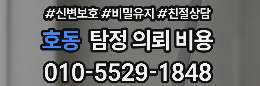 호동 탐정 의뢰 비용