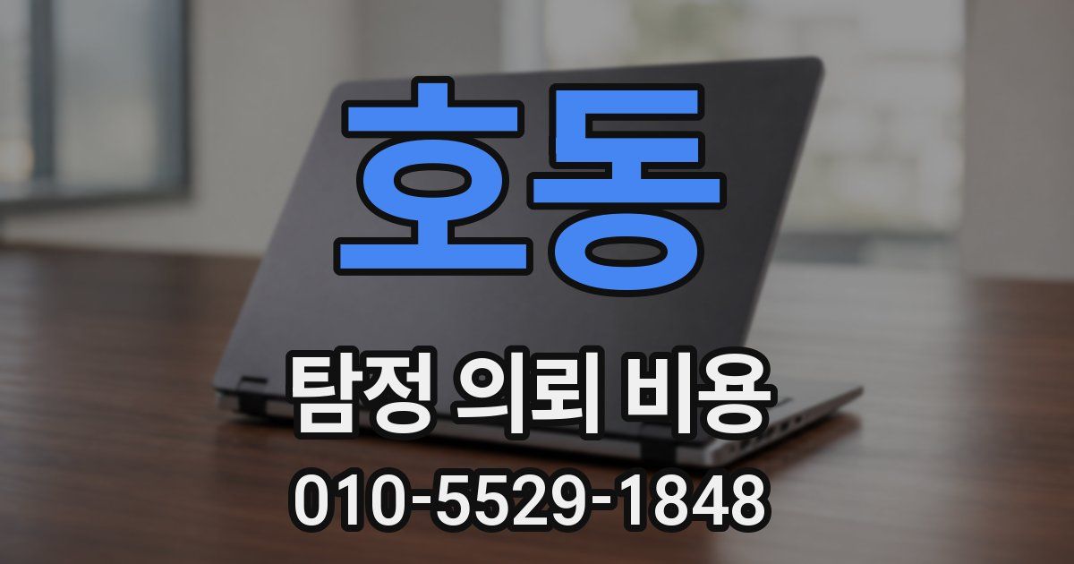 호동 탐정 의뢰 비용