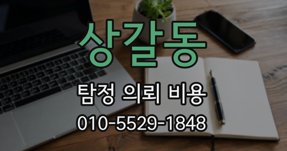 상갈동 탐정 의뢰 비용