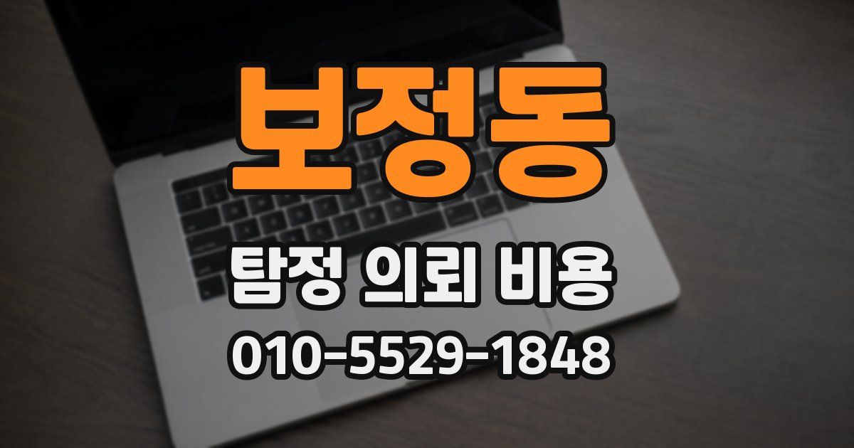 보정동 탐정 의뢰 비용