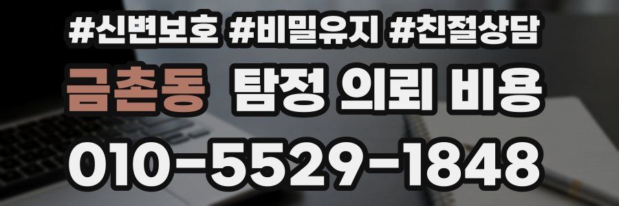 금촌동 탐정 의뢰 비용
