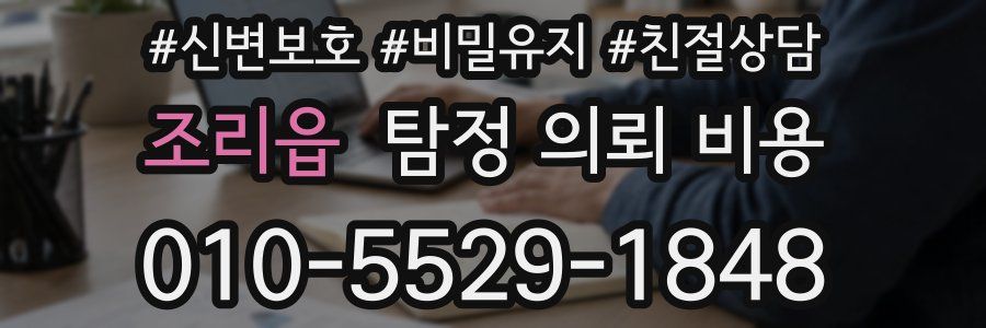 조리읍 탐정 의뢰 비용