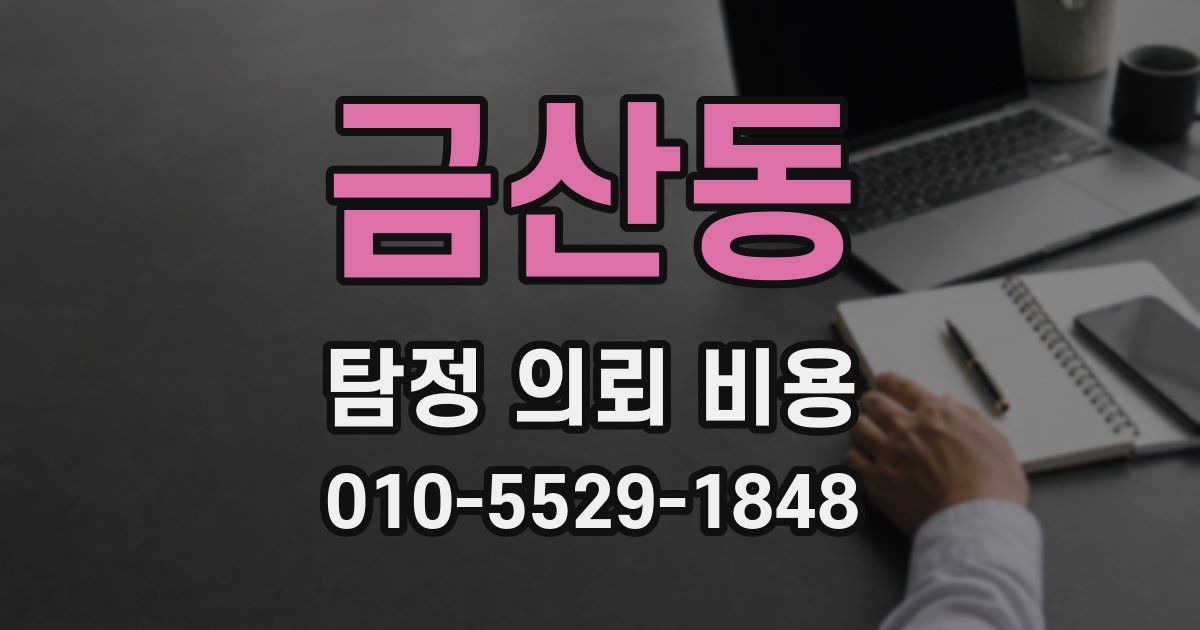 금산동 탐정 의뢰 비용