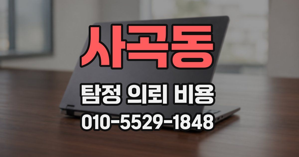 사곡동 탐정 의뢰 비용