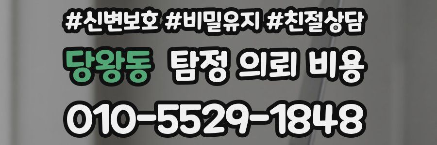 당왕동 탐정 의뢰 비용