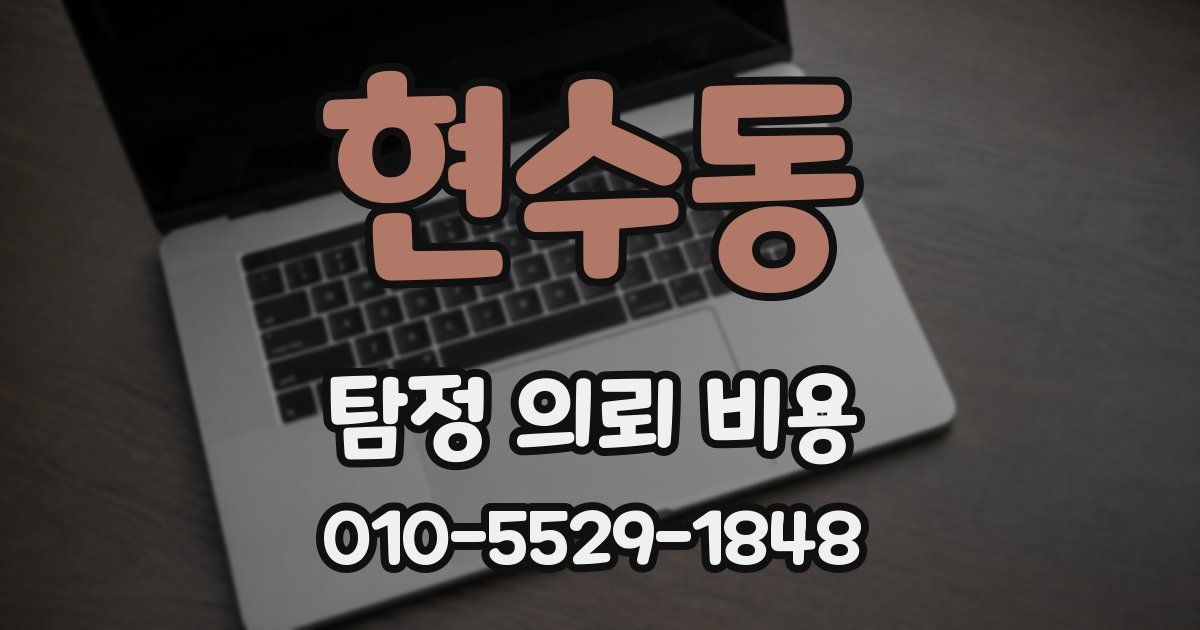 현수동 탐정 의뢰 비용