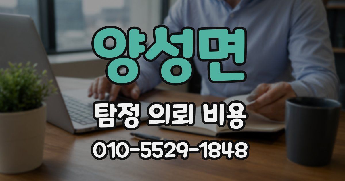 양성면 탐정 의뢰 비용