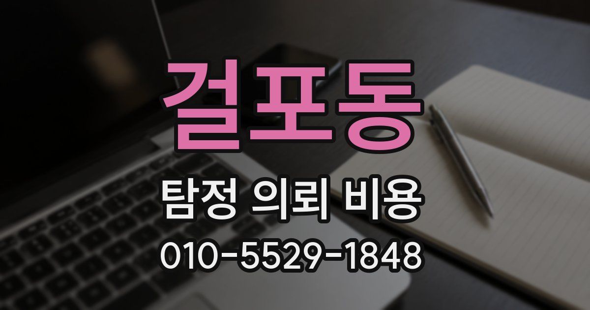 걸포동 탐정 의뢰 비용