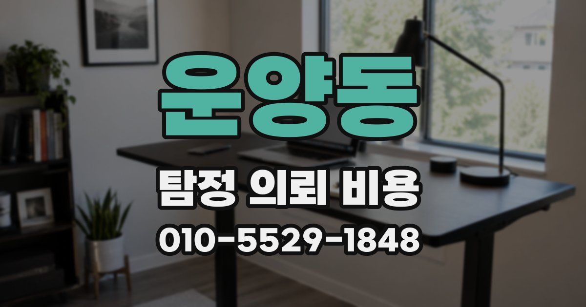 운양동 탐정 의뢰 비용
