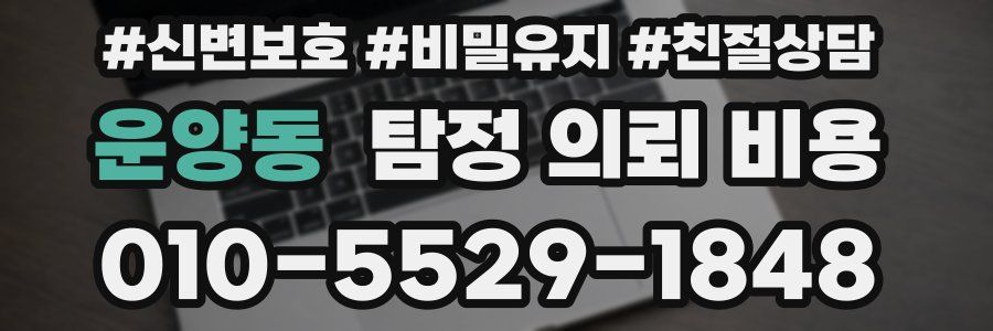 운양동 탐정 의뢰 비용
