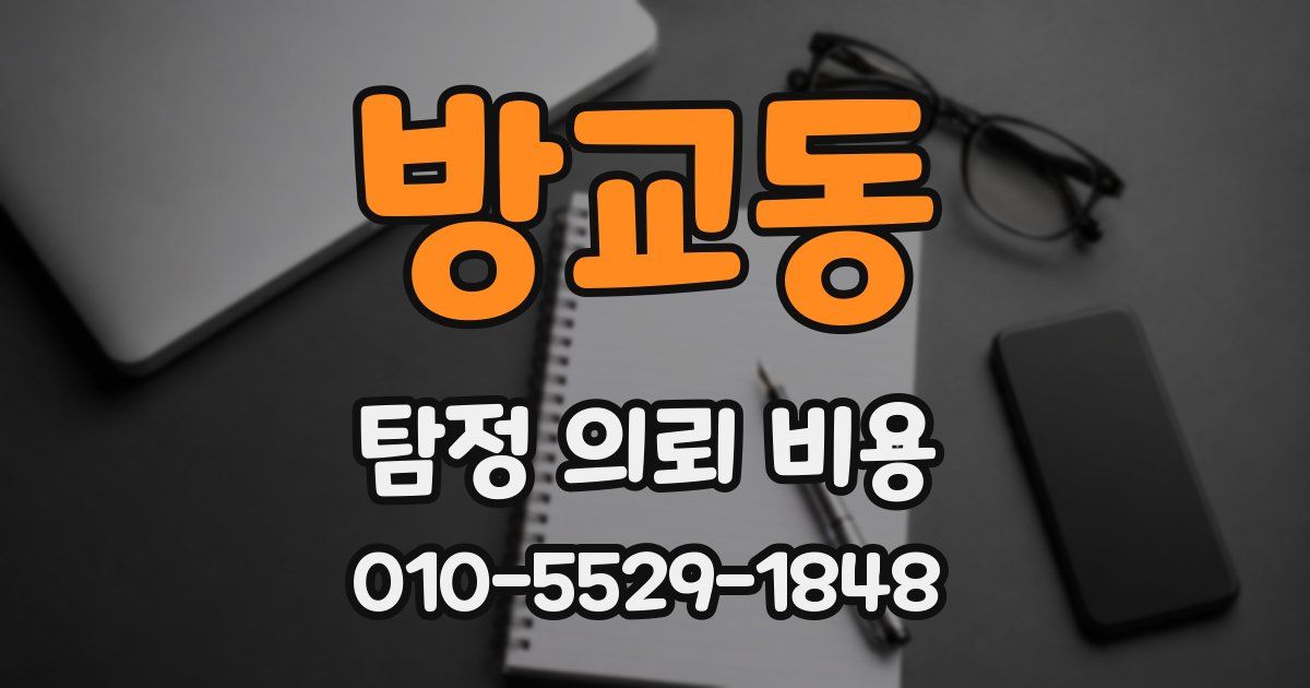 방교동 탐정 의뢰 비용