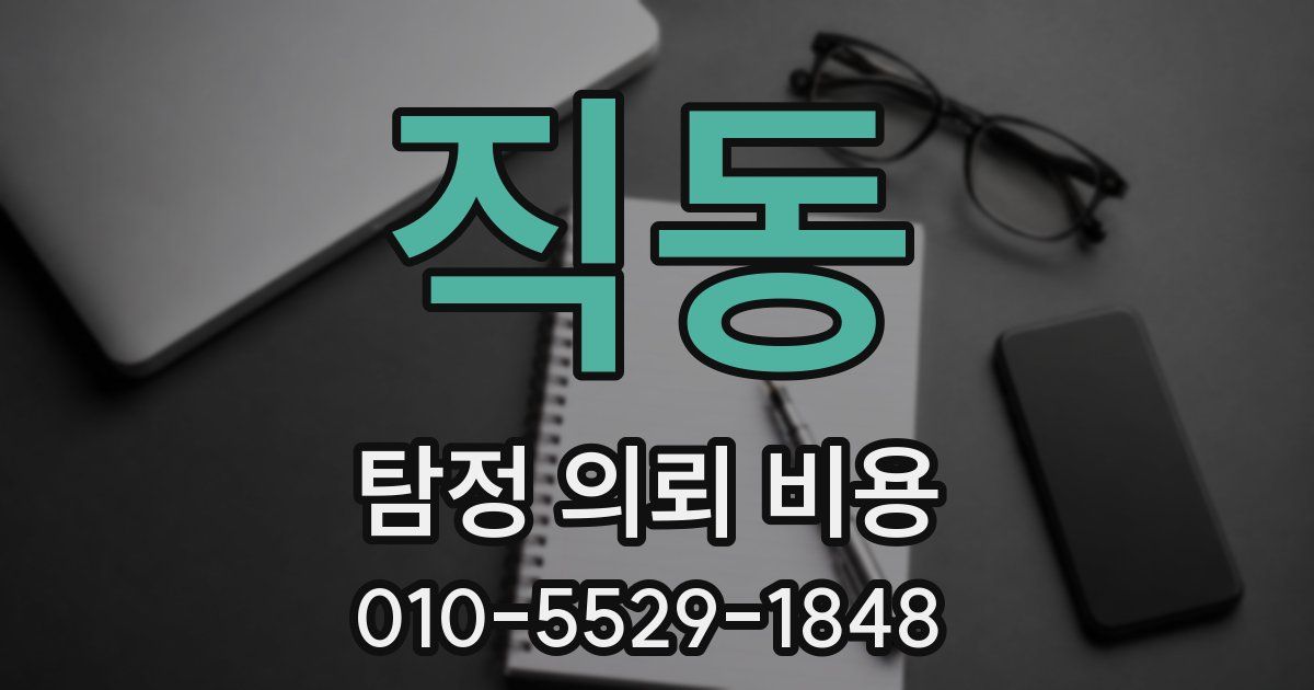 직동 탐정 의뢰 비용