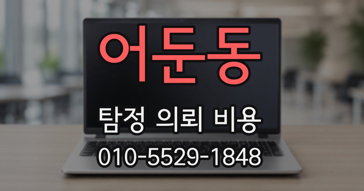 어둔동 탐정 의뢰 비용