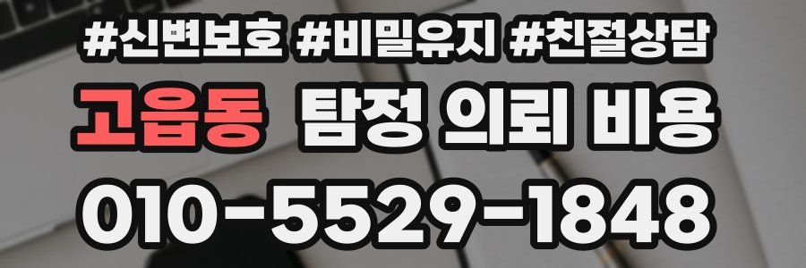 고읍동 탐정 의뢰 비용