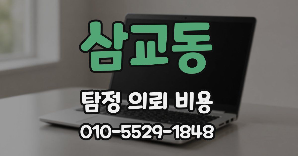 삼교동 탐정 의뢰 비용